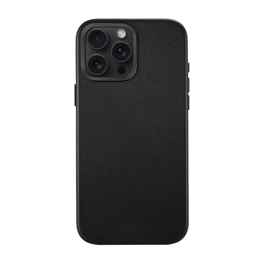 Minimal Leather Case - iPhone 15 Pro Max - Black