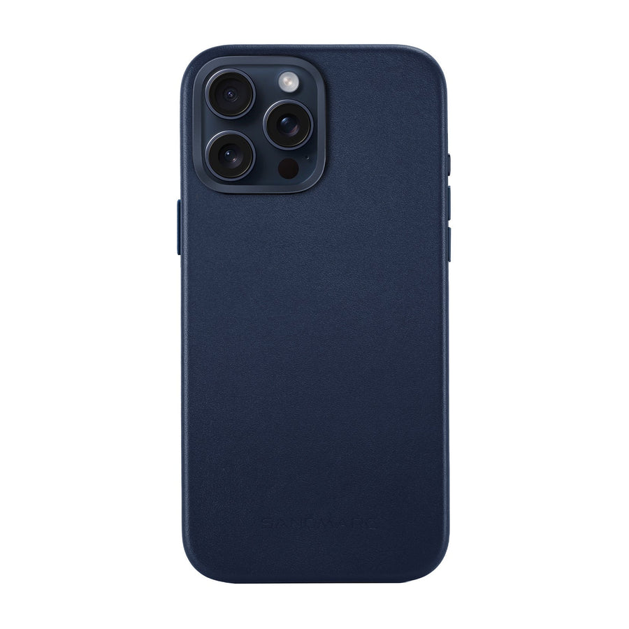 Minimal Leather Case - iPhone 15 Pro Max - Navy