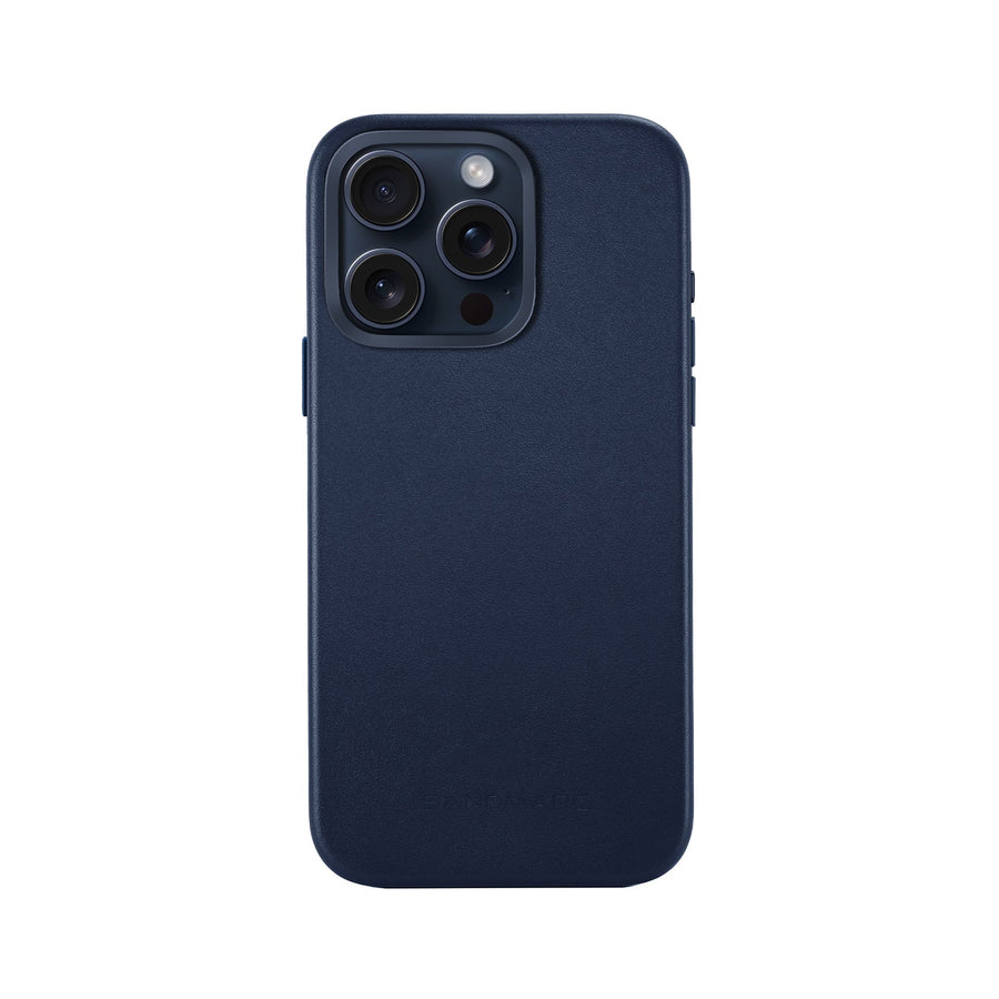 Minimal Leather Case - iPhone 15 Pro - Navy