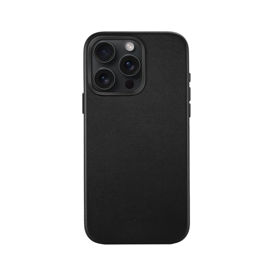Minimal Leather Case - iPhone 16 Pro - Black